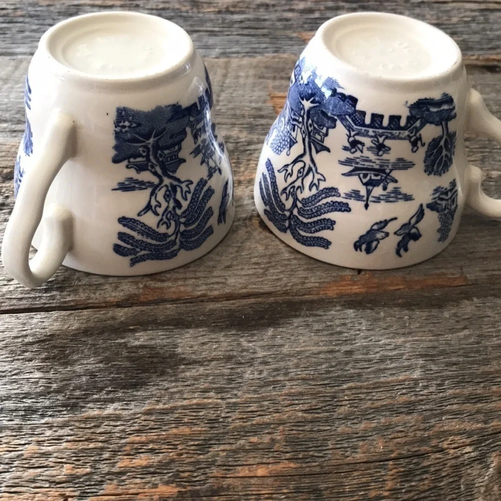 Blue Willow Coffee Cups - Set of Two